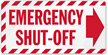 Emergency Shut-Off Sprinkler Label