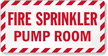 Fire Sprinkler Pump Room Sign