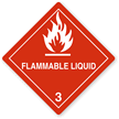Flammable Liquid Vinyl DOT HazMat Label (500/Roll)