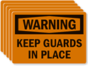 Warning Keep Guards In Place Labels(Set Of 5)