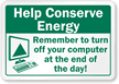 Help Conserve Energy Label