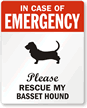 In Case Emergency, Rescue My Basset Hound Label