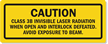 Interlocked Housing Invisible Class 3B Laser Radiation Label