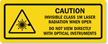 Invisible Class 1M Laser Radiation Caution Label