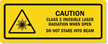 Class 2 Invisible Laser Radiation Safety Label