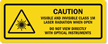 Visible Invisible Class 1M Laser Radiation Label