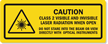 Class 2 Visible Invisible Laser Radiation Label