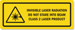 Laser Radiation Don't Stare Beam Class 2 Label