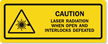 Laser Radiation When Open And Interlocks Defeated Label