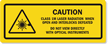 Class 1M Laser Radiation Open Don't View Label