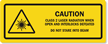 Class 2 Laser Radiation Don't Stare Beam Label