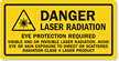 Laser Radiation, Eye Protection Required Label