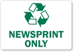 Newsprint Only Label