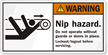 Nip Hazard. Lockout  Before Servicing Label