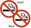 No Smoking Label Front And Back Adhesive