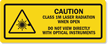 Class 1M Invisible Laser Radiation Avoid Exposure Label