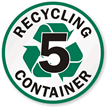 Recycling Container  5   Recycling Label