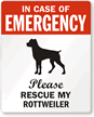 In Case Of Emergency, Please My Rottweiler Label