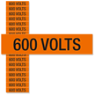 600 Volts Marker Labels, Small (1/2in. x 2 1/4in.)
