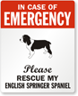 In Emergency, Rescue My Springer Spaniel Label
