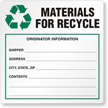 Semi Custom Materials for Recycle Label