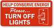 Help Conserve Energy Lights Label