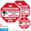 Beware Of Dogs No Trespassing Label Set