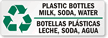 Plastic Bottles Milk, Soda, Water Bilingual Recycling Label