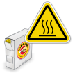 ISO Burn Hazard Hot Surface Grab a Labels Dispenser Box