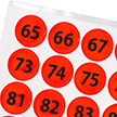 Fluorescent Orange Numbered Reflective Stickers 65-128