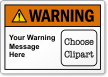 Customizable ANSI Warning Label, Choose Clipart