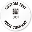 Customizable Text and Numbering QR Barcode Circle Label