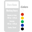 Custom Store Name and Working Hours, Single Sided Label