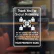 Thank You For Social Distancing Custom Window Decal