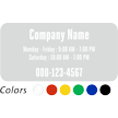 Customizable Company Name and Timing, Single Sided Label