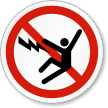 Electric Shock ISO Prohibition Safety Symbol Label