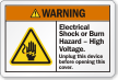 Electrical Shock Or Burn Hazard, High Voltage Label