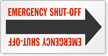 Emergency Shut Off Arrow Label