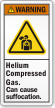 Helium Compressed Gas Can Cause Suffocation Warning Label