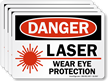 Laser Wear Eye Protection OSHA Danger Label