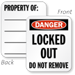 2 Sided Locked Out Property Padlock Label