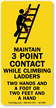 Maintain 3 Point Contact While Climbing Ladders Label