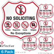 No Soliciting No Exceptions Shield Label Set