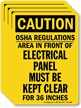 OSHA Regulations, Electrical Panel Kept Clear Label