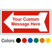 Personalized Text Safety Label with Left Arrow Symbol