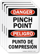 Pinch Point   Punto De Compresion Bilingual OSHA Label
