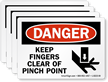 Keep Fingers Pinch Point Danger Label