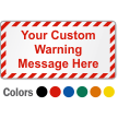 Customizable Warning Text Safety Label with Striped Border