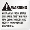 Permanent Adhesive ANSI Suffocation Warning Label
