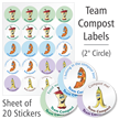 Team Compost Labels Sheet, Set Of 20 Stickers